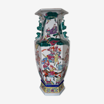 Vase ancien chinois porcelaine famille verte