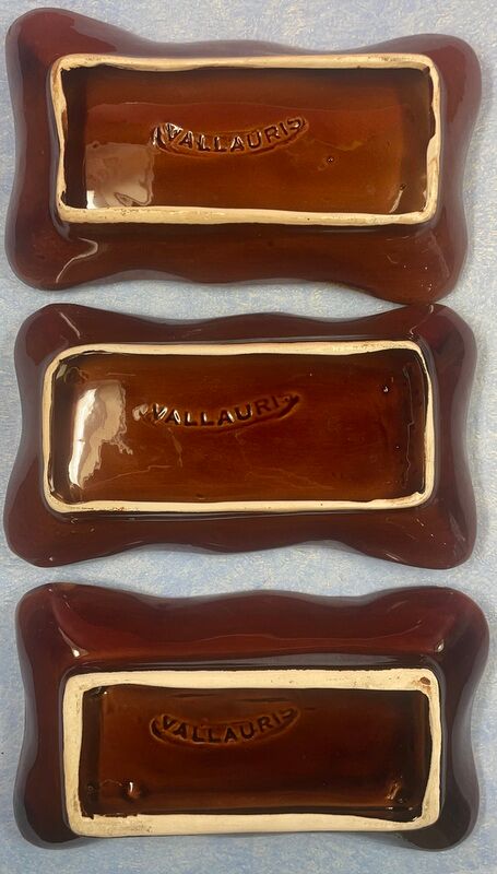 Set of 3 empty pocket Vallauris, vintage 1970