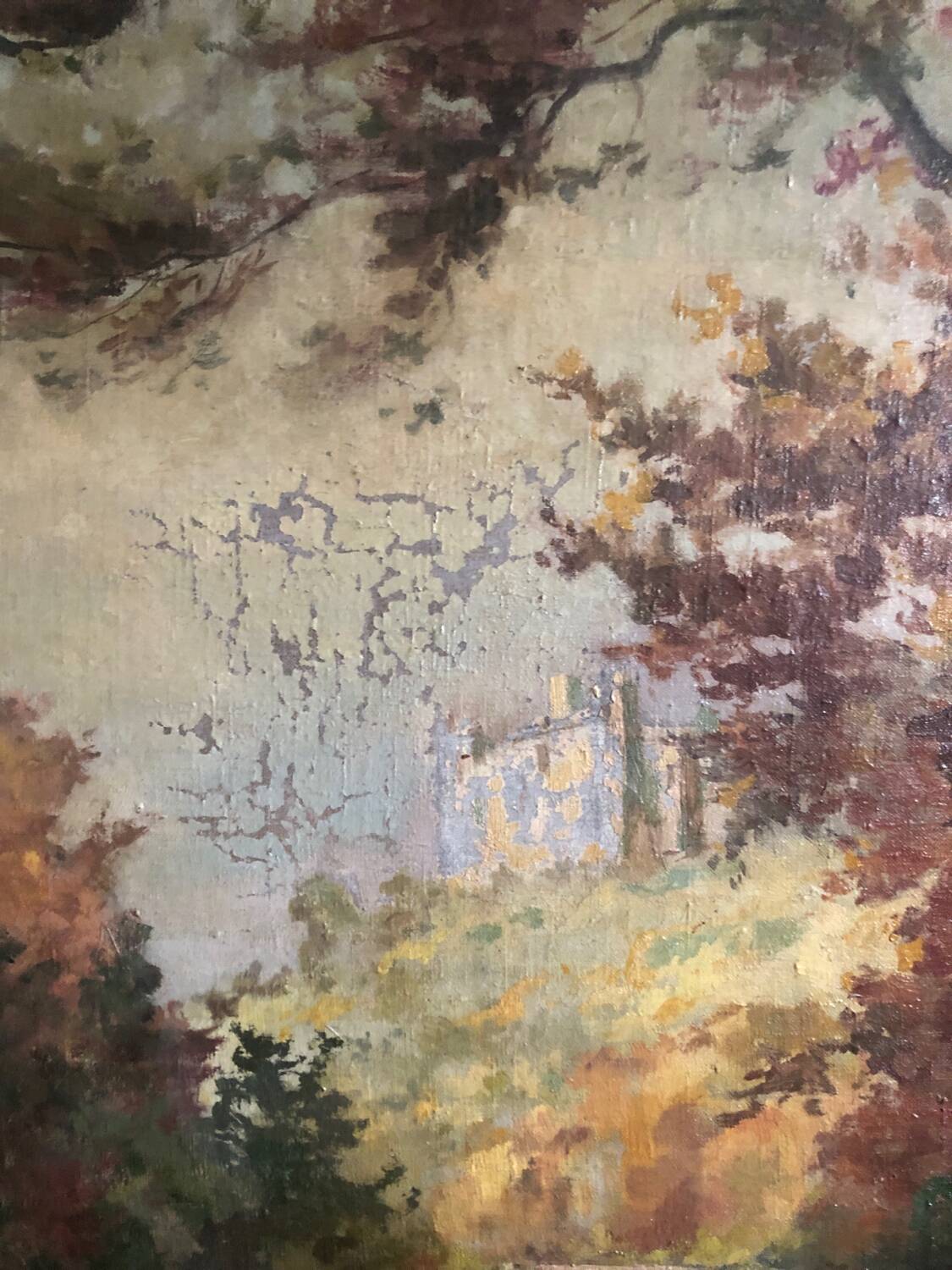 Oil on canvas 19th century landscape by Brunot