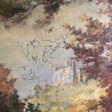 Huile sur toile XIXe paysage de Brunot