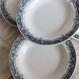 4 vintage earthenware soup plates, Morocco model