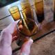 6 amber liqueur glasses from the 70s