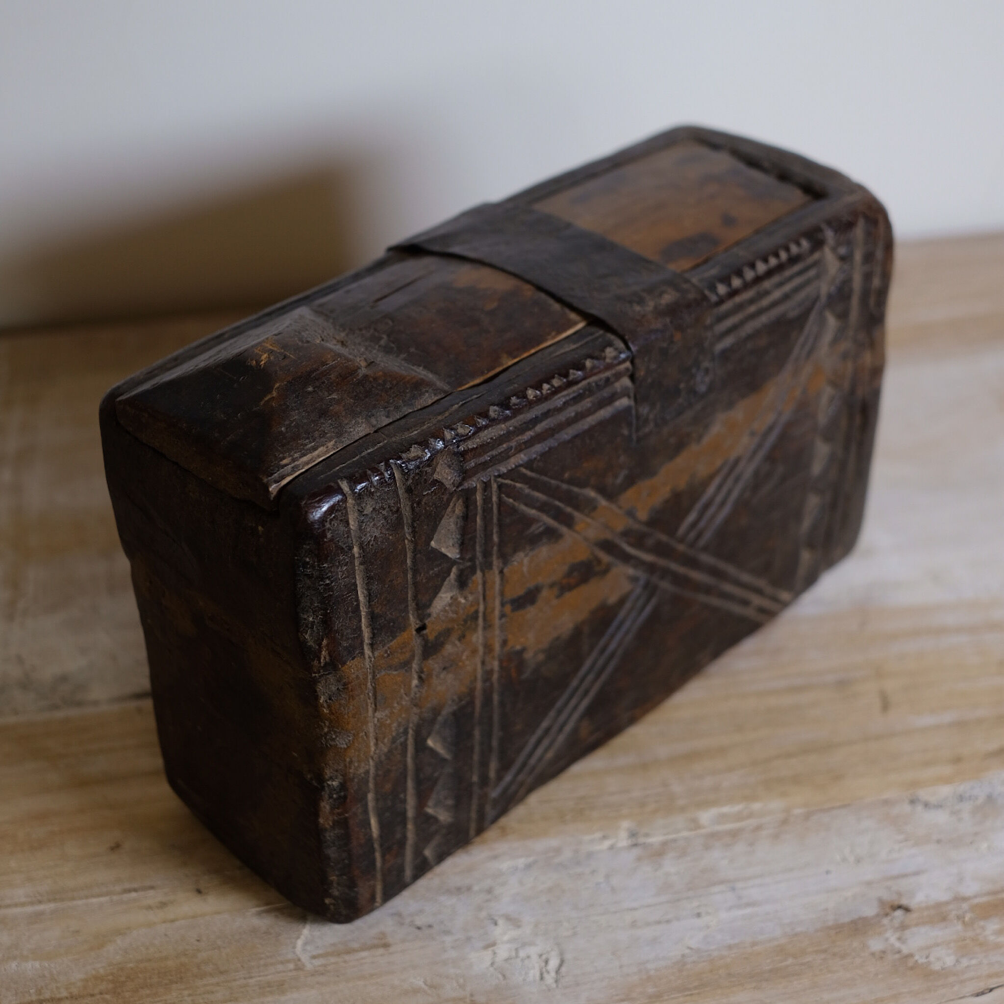 Old wooden spice box