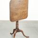 Antique English oak tilt top table from the 19th century in a unique shape