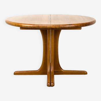 Danish Round Teak Dining Table with Extensions