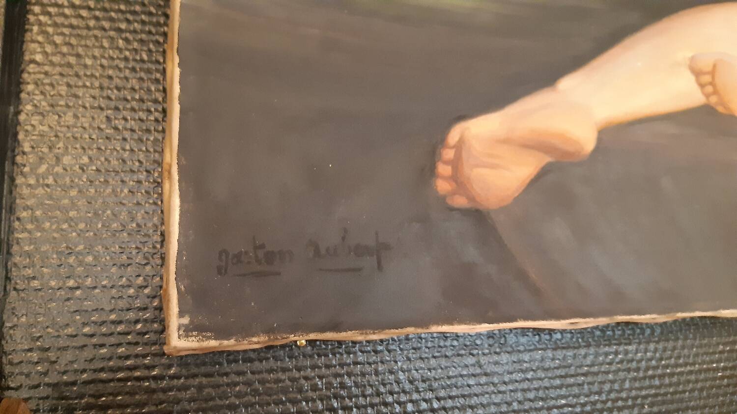 Oil on canvas, Reclining nude, Gaston Aubert