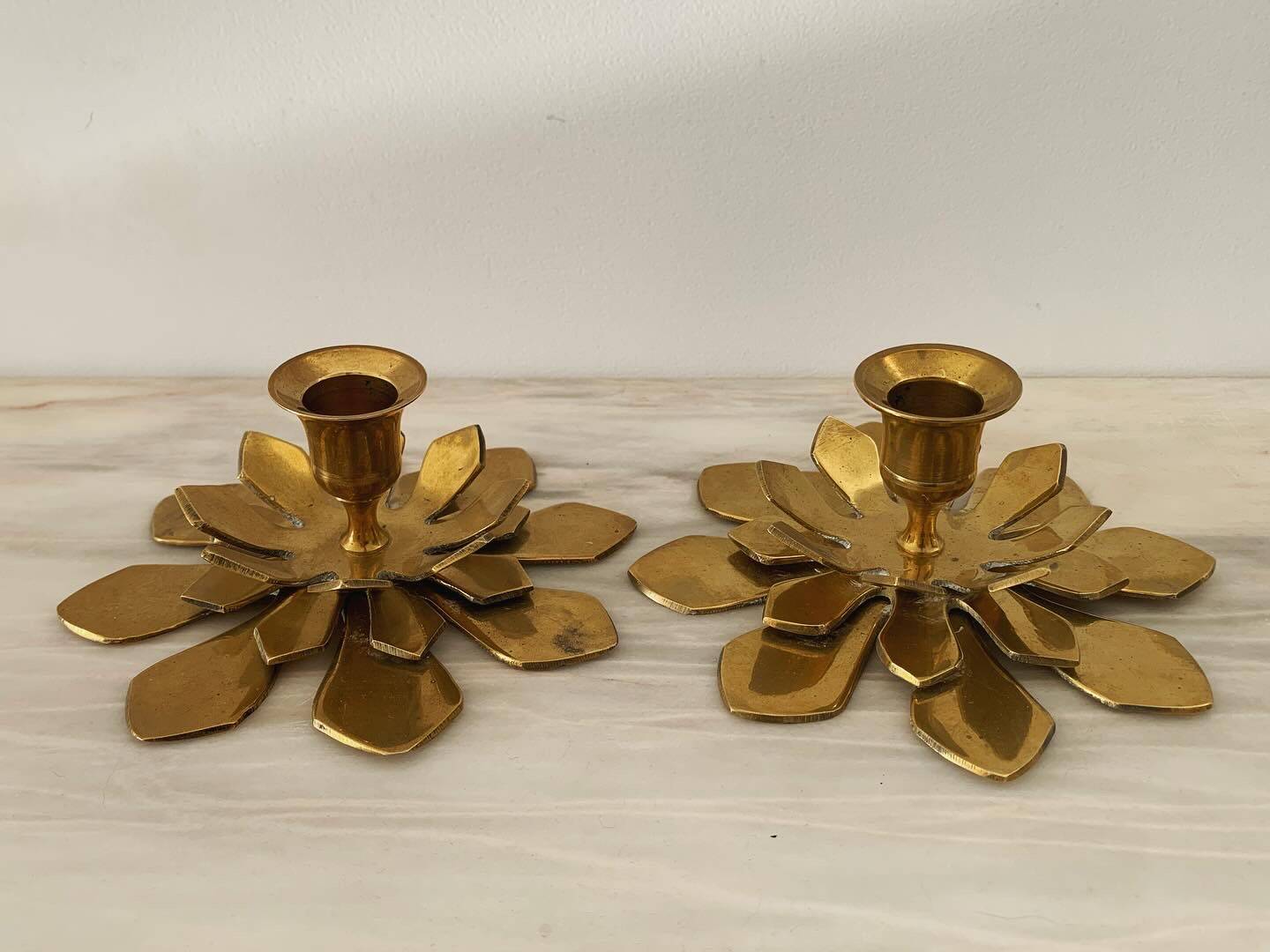 Old brass candlesticks