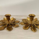 Anciens bougeoirs en laiton