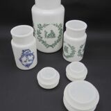 Set of 3 opal glass jars