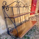 Wrought iron folding shelf