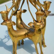 Ancien bougeoir cerf en laiton