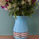 Vintage Art Deco vase in blue and gold ceramic