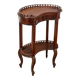 Antique walnut coffee table with decorations, Italy, 19th century.