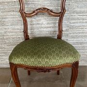 Pair of 19th century Louis XV style chairs, Napoleon III period in walnut