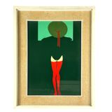 Amleto Dalla Costa, original serigraph framed, Milan Italy 1980s