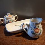 Ceramic dinette - Sugar bowl, creamer, dish set.