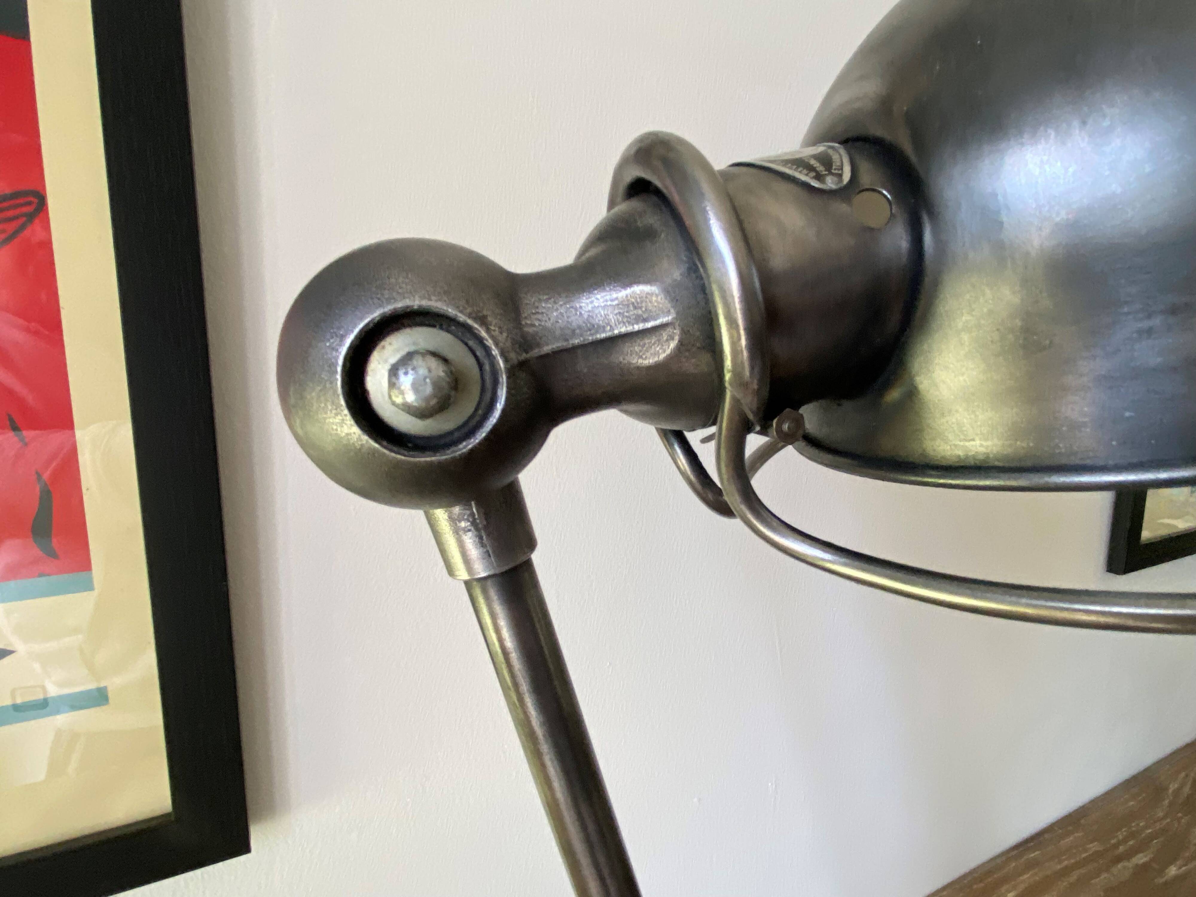 Jieldé lamp 1 arm 40cm industrial graphite Jean Louis Domecq 1950