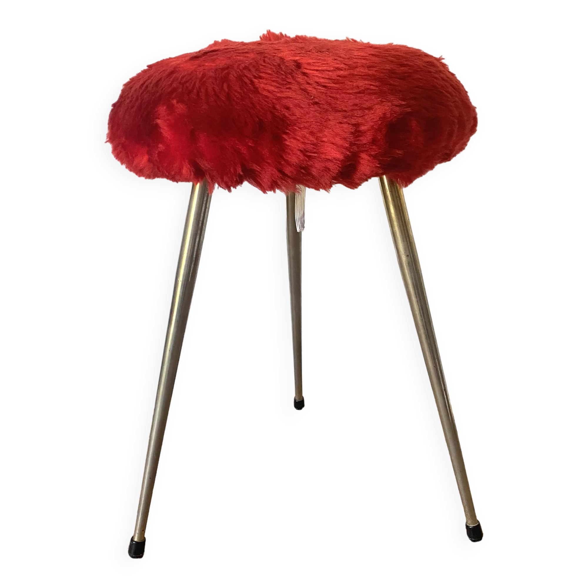 60s Mohair Tripod Stool