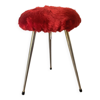 60s Mohair Tripod Stool