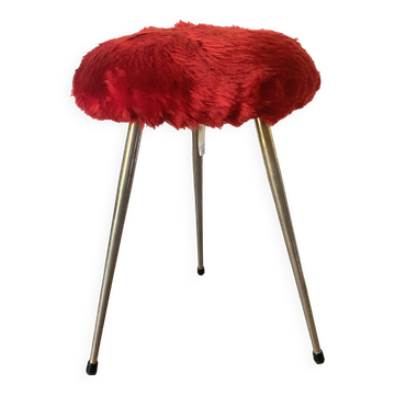 60s Mohair Tripod Stool