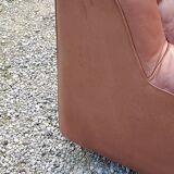 Pair of armchairs and De Sede sofa in cognac leather from the 70s/80s