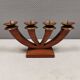 Candlestick/Advent candle holder, made of wood with 4 copper candle holders