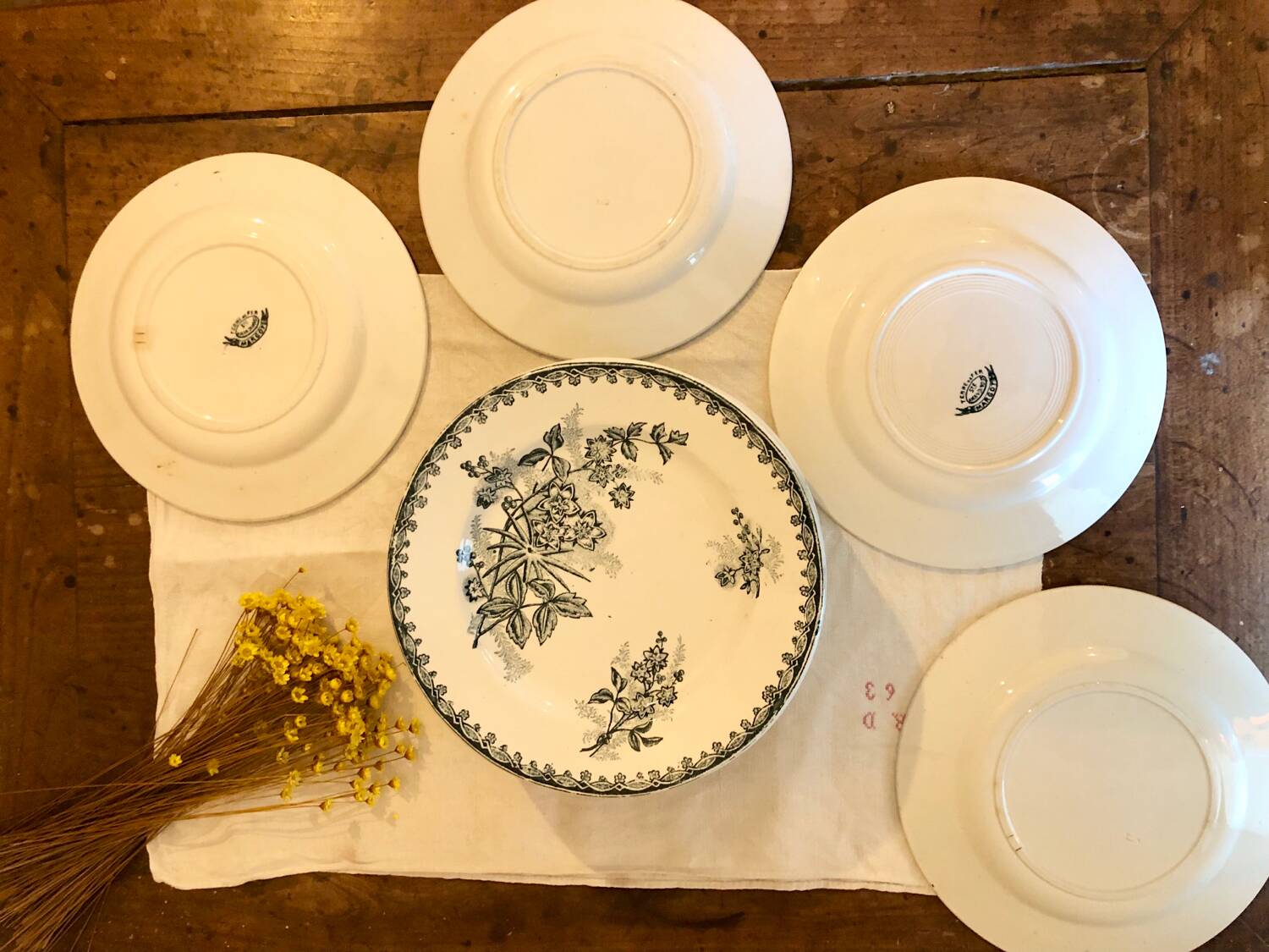Saint Amandinoise ironstone plate set