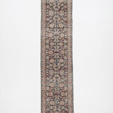 3x12 Persian Navy Blue Runner Rug, 80x378Cm