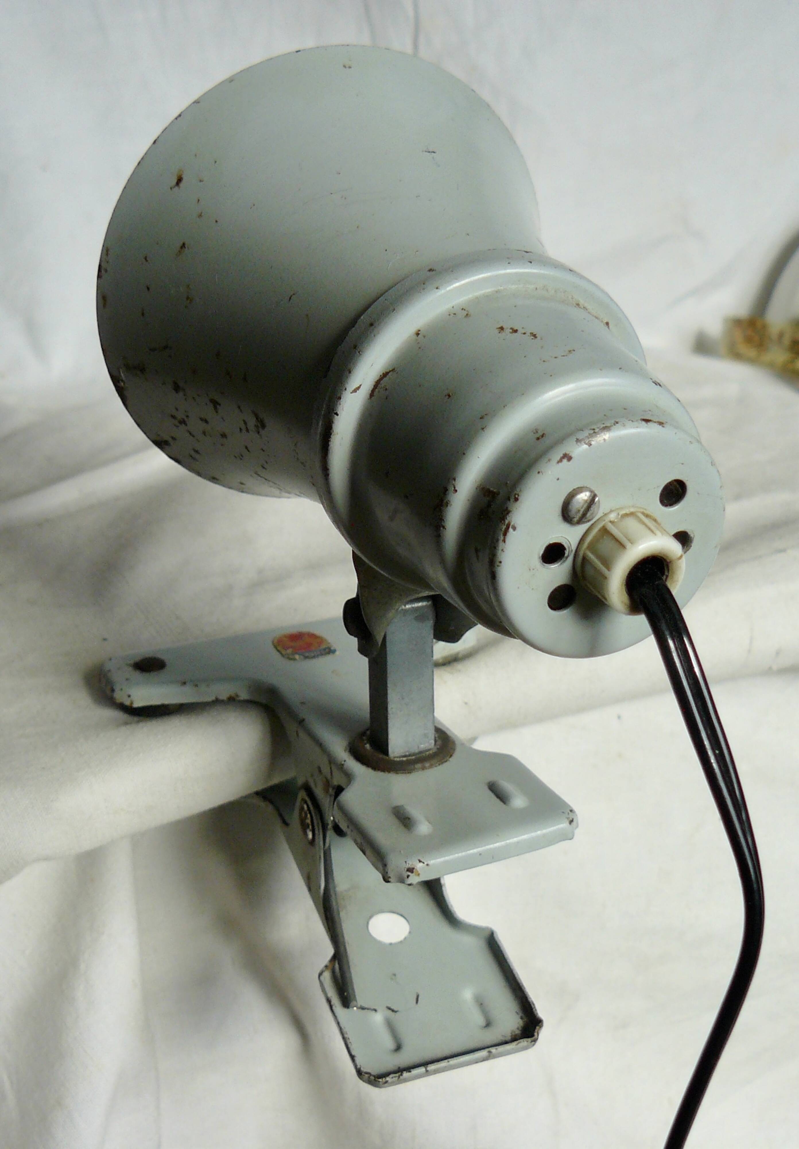 Philips industrial design clamp workshop lamp vintage reading light 1960