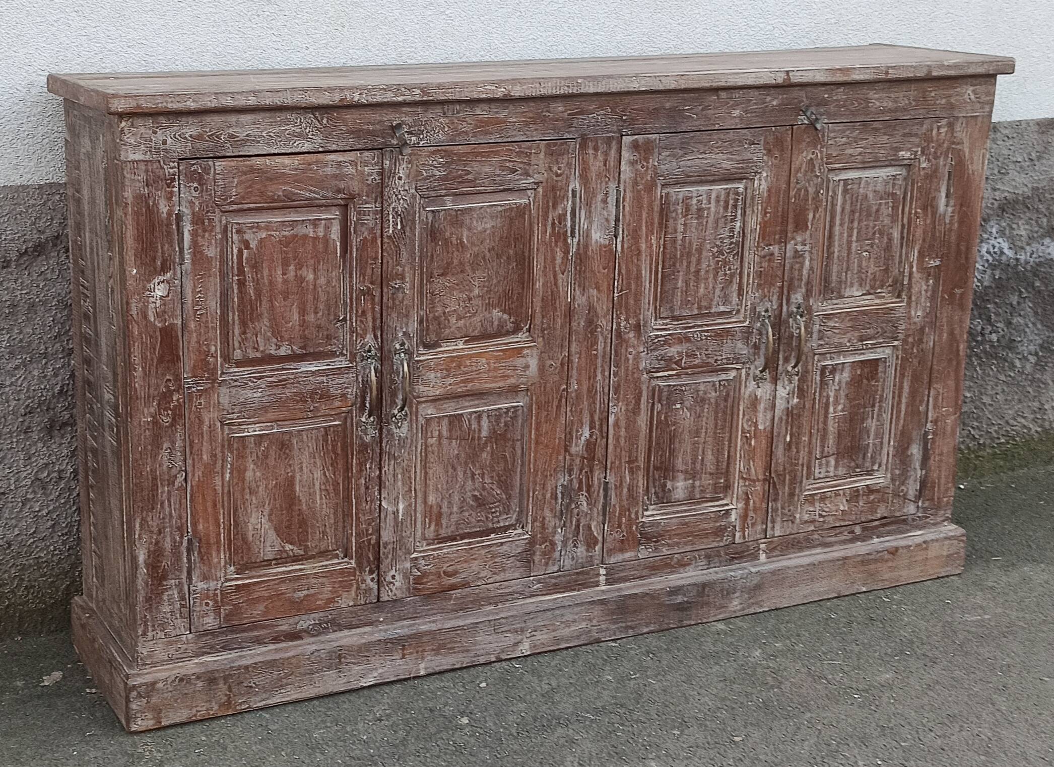 Old wooden sideboard with 4 doors