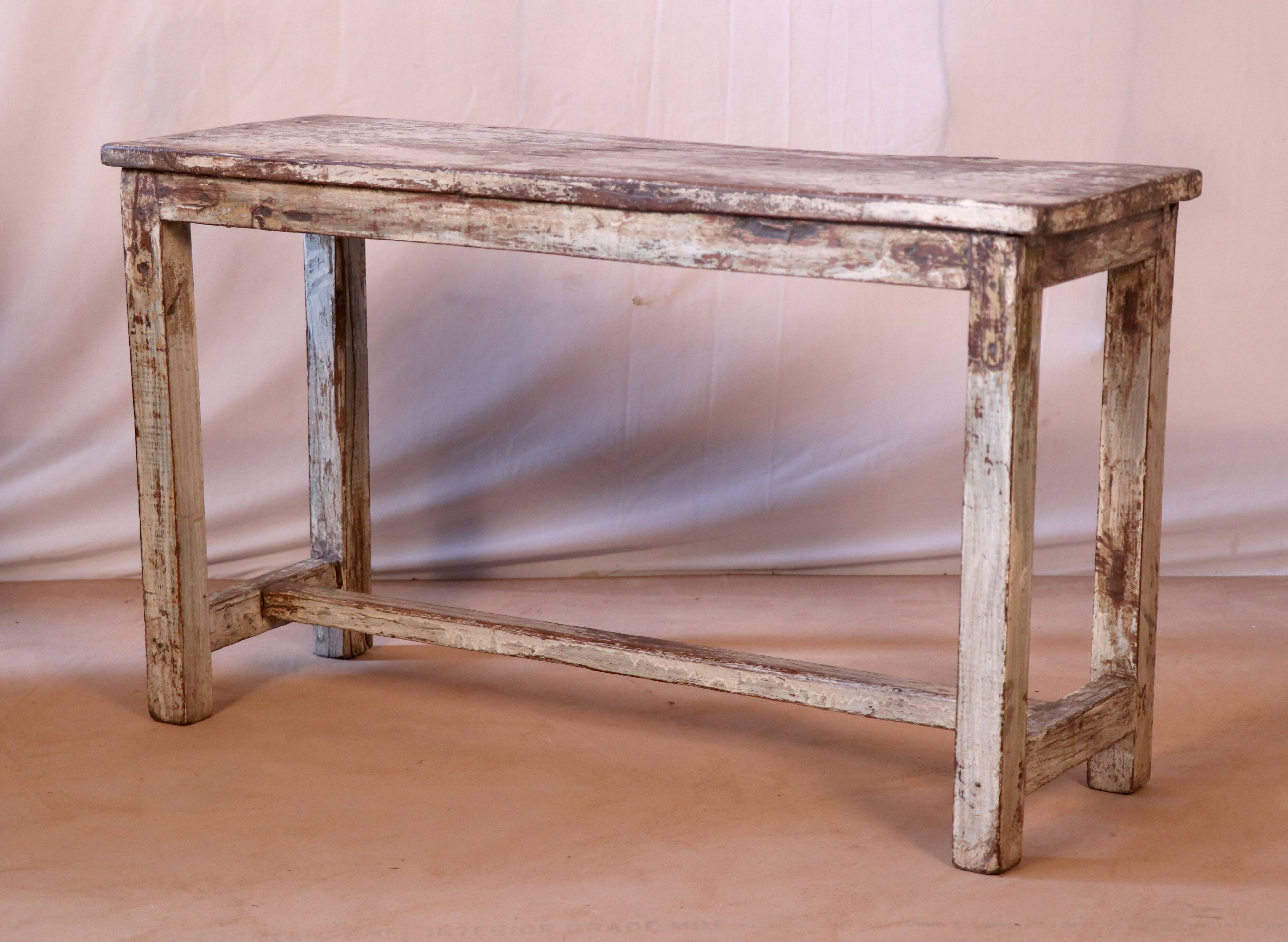 Old Burmese teak bench original unbleached patina