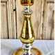 Old candle holder XIX gilded mercurized eglomised glass