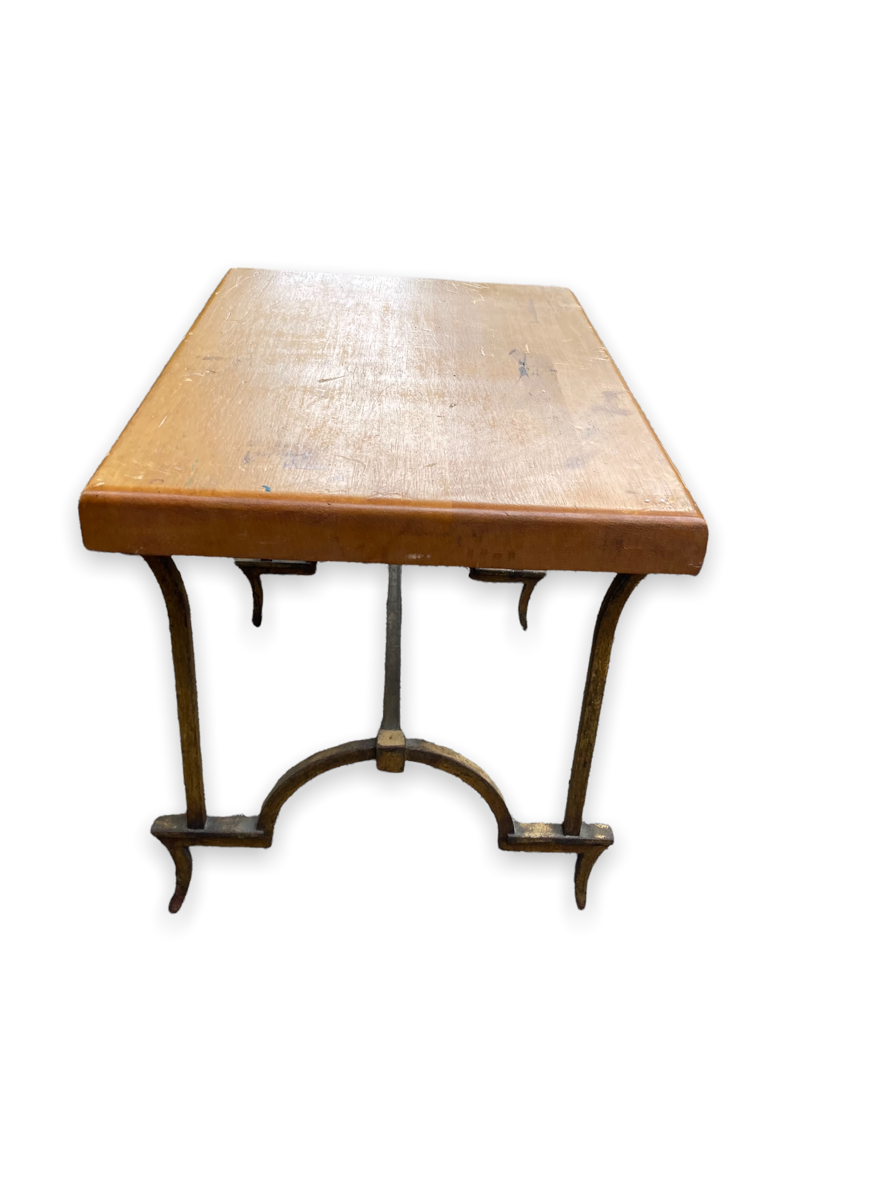 Side table in wood and metal mordoré