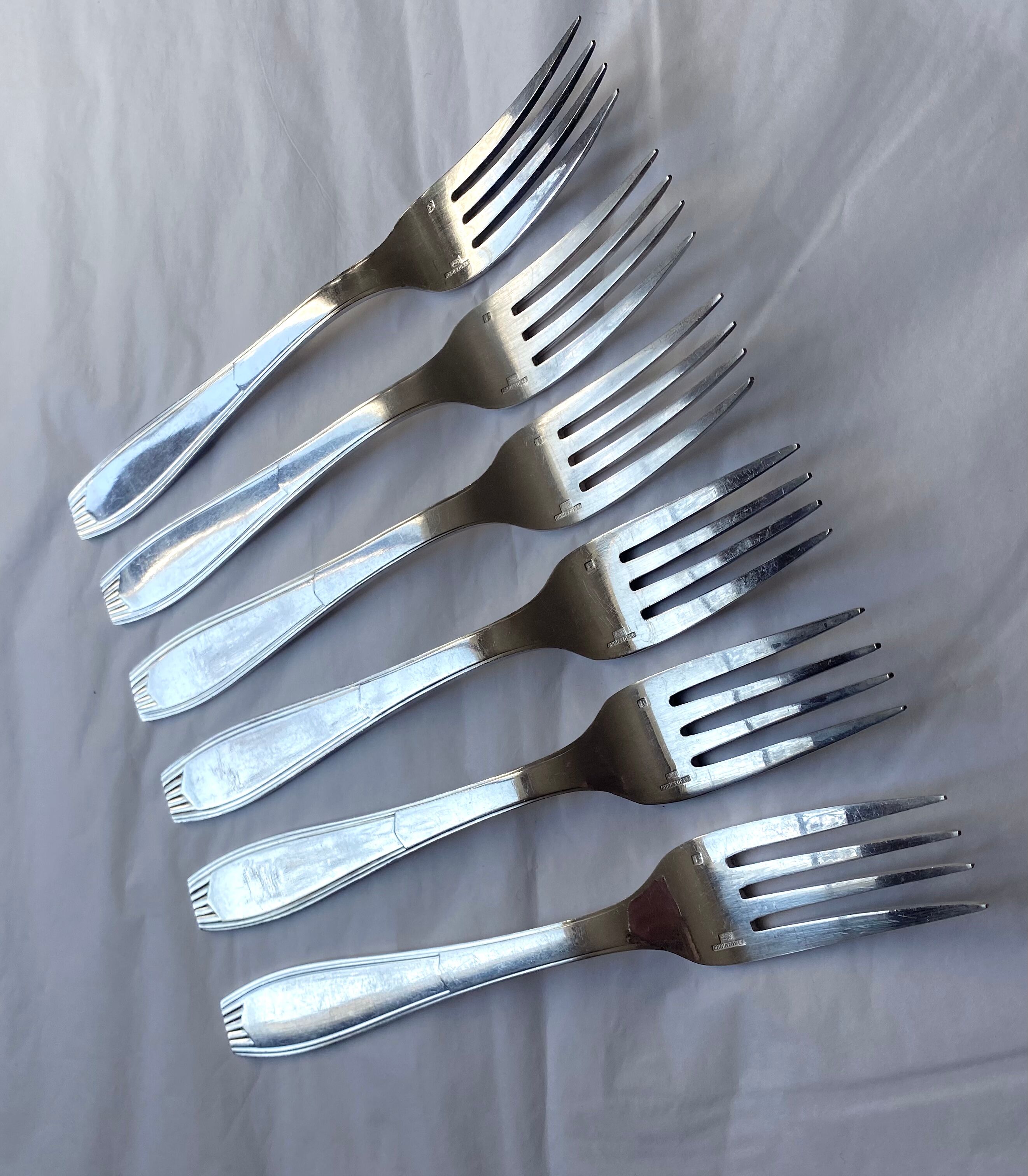 Christofle cutlery set - 11 fourchettes de table et 11 cuillères à soupe - Art déco - Métal argenté