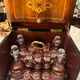 Cave à liqueur Napoléon III en marqueterie, cristal taillé