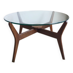 Table basse ronde en - teck