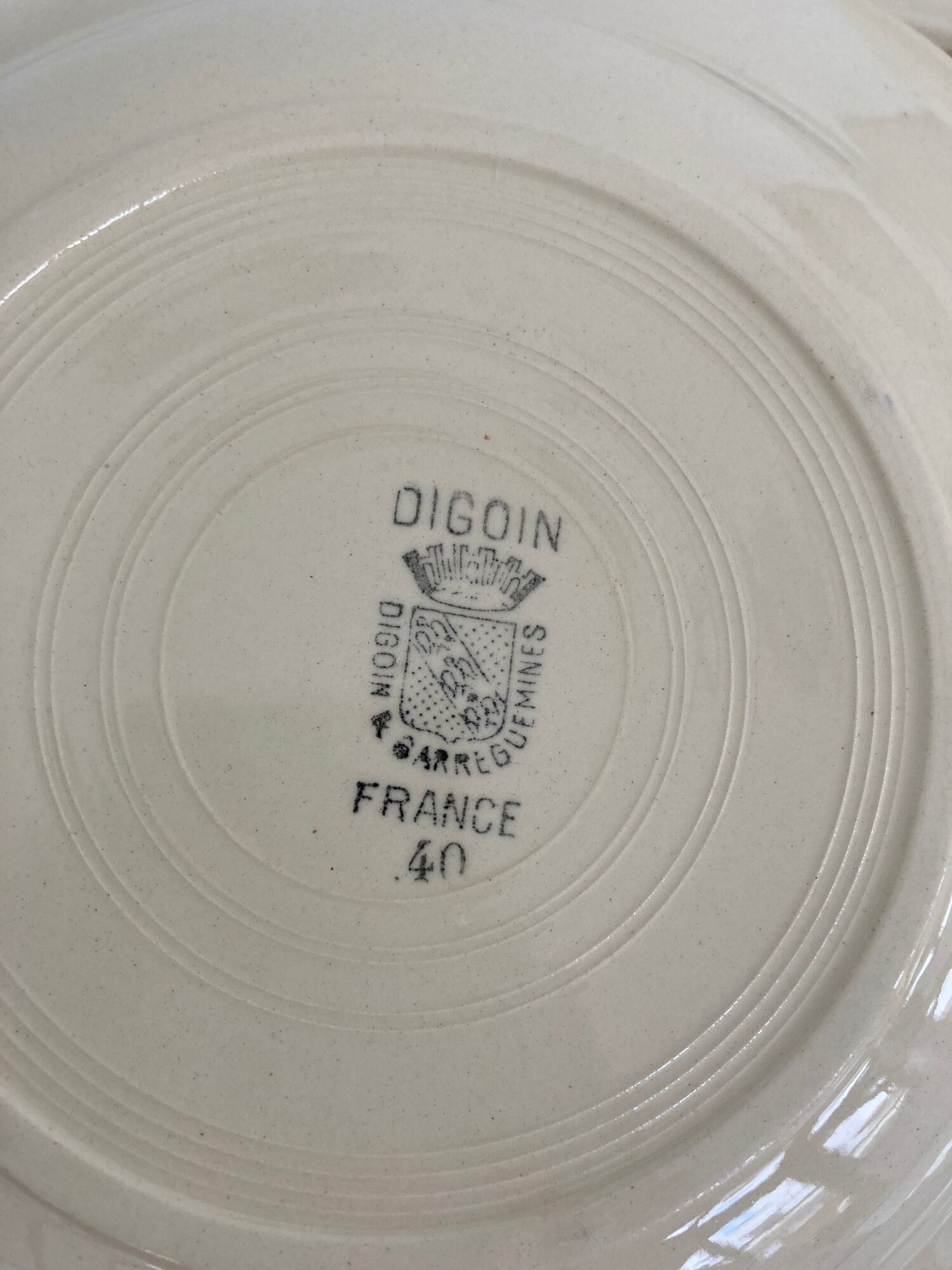 Set of 9 hollow plates Blue Roses Digoin Sarreguemines