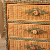 Two-tone rattan chest of drawers