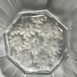 Art Deco glass cup with sandblasted flowers