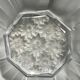 Art Deco glass cup with sandblasted flowers