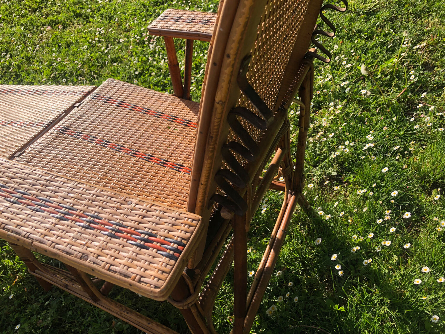 Rattan and wicker deck chair