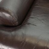 Comfortable Durlet Lounge Chairs in Chocolate Brown Leather, Set of Two 70s