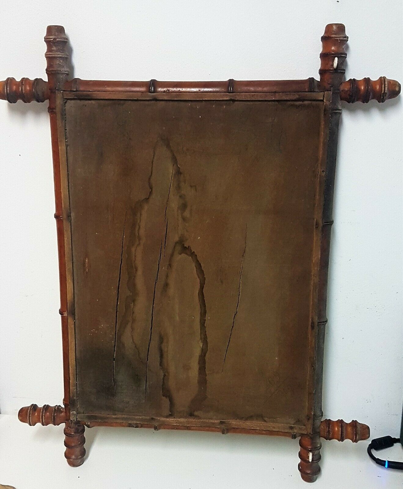 Mirror around wooden bamboo style 66x54 cm