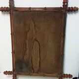 Mirror around wooden bamboo style 66x54 cm