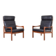 Mid-Century Teak Lounge Chairs by Illum Wikkelsø for Niels Eilersen, 1960s.