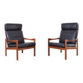 Mid-Century Teak Lounge Chairs by Illum Wikkelsø for Niels Eilersen, 1960s.