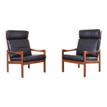 Chaises longues en teck de milieu de siècle par Illum Wikkelsø pour Niels Eilersen, années 1960.