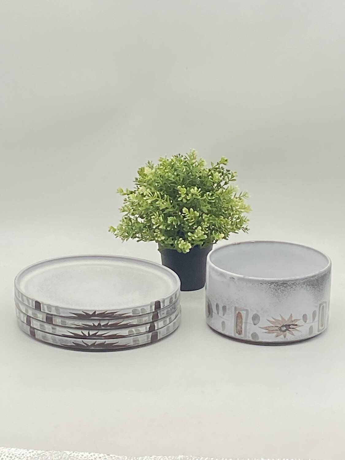 Vintage Niderviller Graminées earthenware plate/salad bowl service