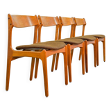 Erik Buch Danish Design Teak Dining Chairs for Oddense Maskinsnedkeri 1960s