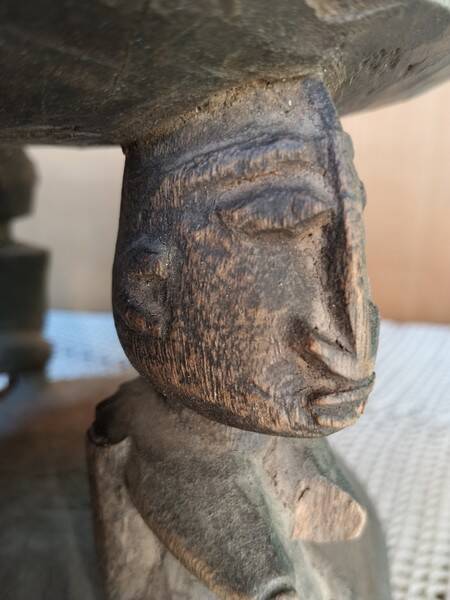 African art, tribal art, antique caryatid stool